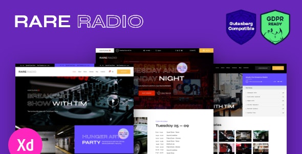 Rare Radio v1.0.9 - 在线音乐电台和播客 WordPress 主题插图