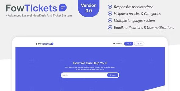 Fowtickets v3.0 – 高级 Laravel HelpDesk 和票务系统插图