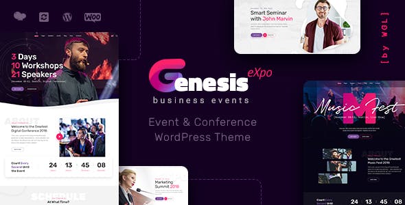 GenesisExpo v1.4.10 - WordPress 商务活动和会议主题插图