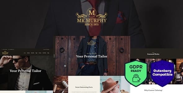 Mr. Murphy v1.2.5 - 定制礼服剪裁服装 WordPress 主题插图