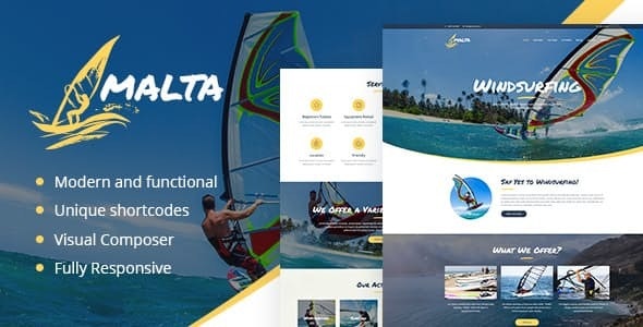 Malta v1.1.6 - Windsurfing, Kitesurfing & Wakesurfing Center WordPress 主题插图