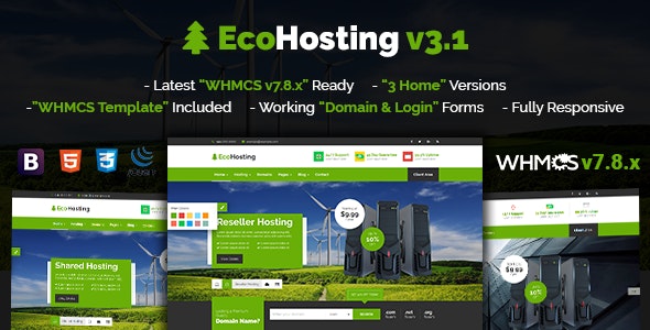 EcoHosting v3.5 - 响应式 HTML5 托管和 WHMCS 模板插图