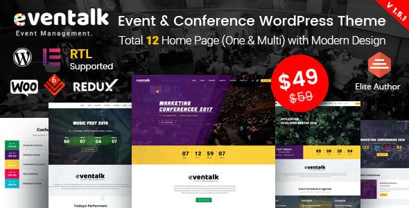 EvnTalk v1.7.5 - Event Conference WordPress Theme