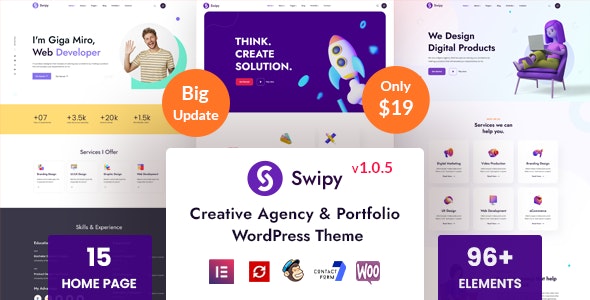 Swipy v1.0.4 - 创意机构 WordPress 主题