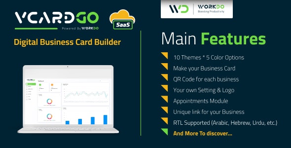 vCardGo SaaS v5.9.0（后台已汉化95%） - 数字名片生成器