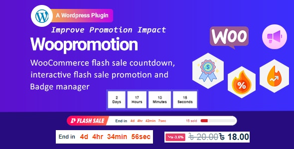 Woopromotion v1.0.5 - WooCommerce product promotion sale countdown and Badge Manager插图