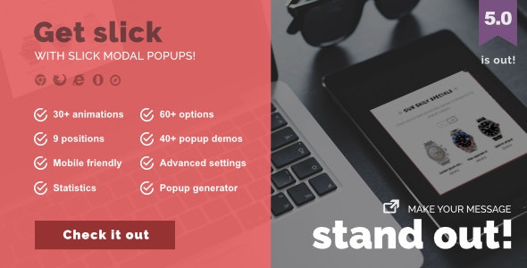 Slick Modal - CSS3 Powered Popups v5.0插图