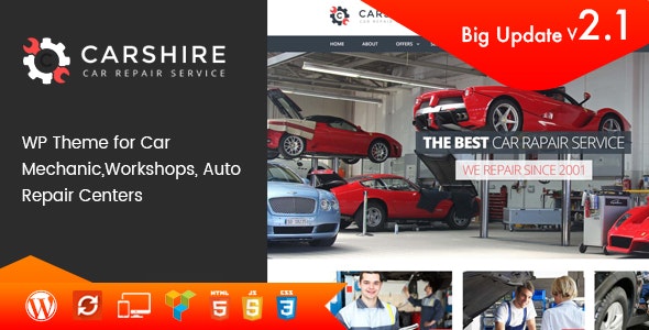 Car Shire v3.3 - WordPress汽车机械和维修主题插图