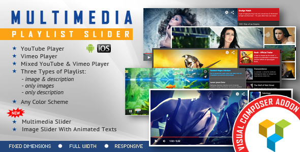 Multimedia Playlist Slider for WPBakery Page Builder v2.1 - Visual Composer Addon插图
