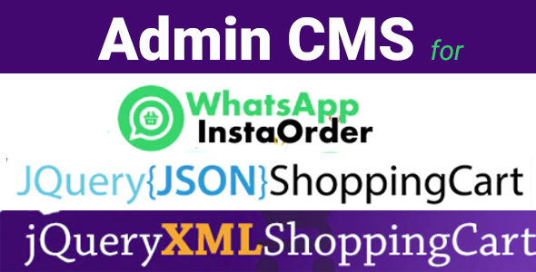 Admin CMS for WhatsApp Insta Order v1.0.4 - jQuery JSON Store Shop - jQuery XML Store Shop