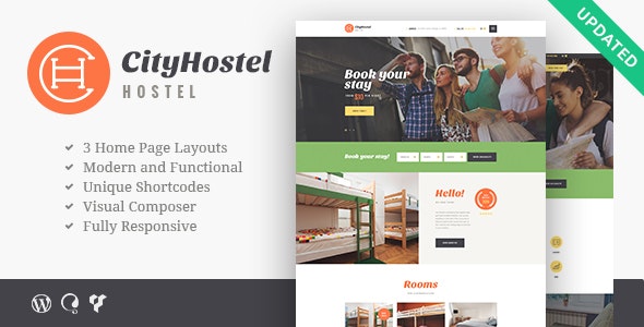 City Hostel v1.0.9 - 一款旅游和酒店预订 WordPress 主题