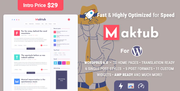 Maktub v2.0.0 - 适用于 WordPress 的最小轻量级 博客插图