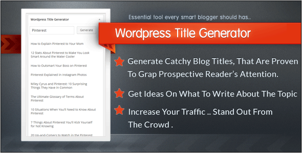 Wordpress Title Generator Plugin v1.1.0插图