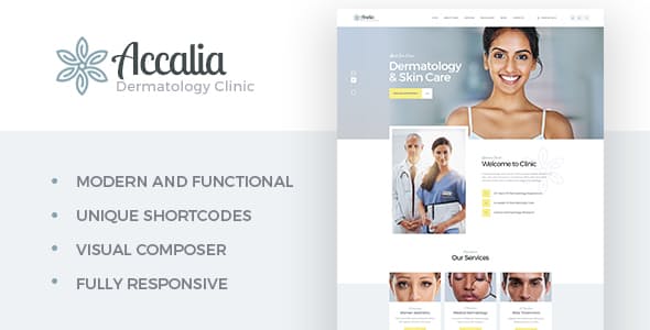 Accalia v1.4.1 - WordPress 皮肤科诊所主题插图