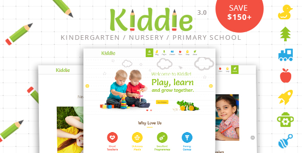 Kiddie v4.1.16 - WordPress 幼儿园主题插图