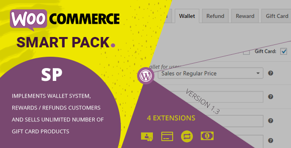 WooCommerce Smart Pack v1.4.7 - 礼品卡、钱包、退款和奖励