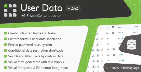 PrivateContent - User Data add-on v3.4.0