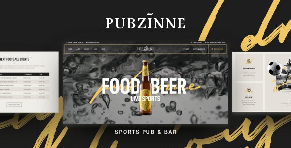 Pubzinne v1.0.4 - 体育酒吧 WordPress 主题插图