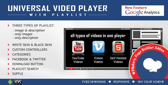 Universal Video Player for WPBakery Page Builder v3.1.1插图