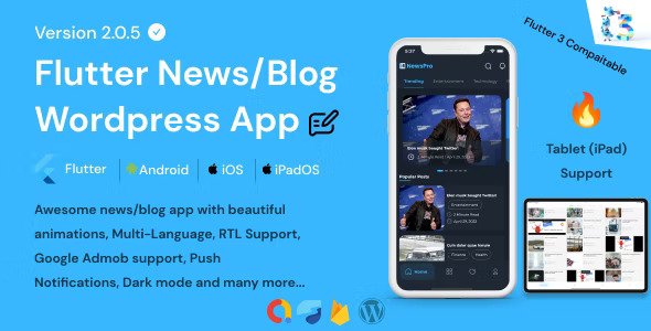 NewsPro v2.1.0 – 适用于 WordPress 的 Flutter 新闻应用插图