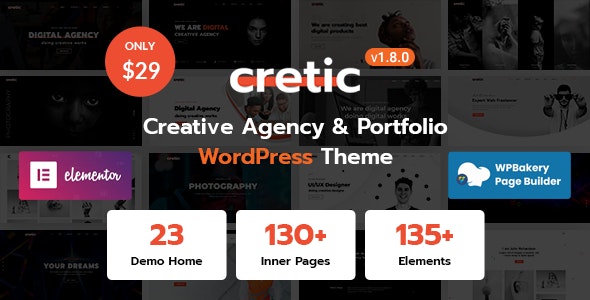 Cretic v1.8.4 – WordPress 创意机构主题插图