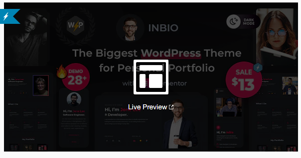 InBio v2.3.0 - WordPress 个人作品集/简历主题插图