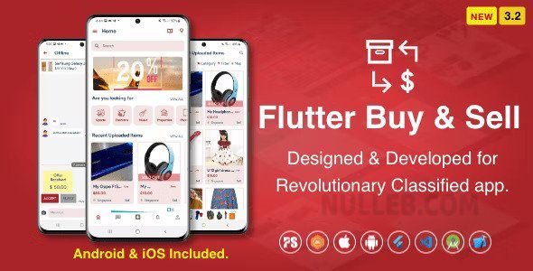 Flutter BuySell For iOS Android v3.5 ( Olx, Mercari, Offerup, Carousell, Buy Sell, Classified )