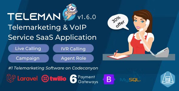 Teleman v5.1.0 – 电话营销和 VoIP 服务 SaaS 应用程序