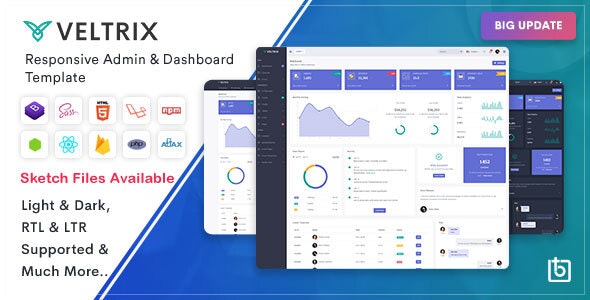 Veltrix v5.0.0 - 管理和仪表板模板