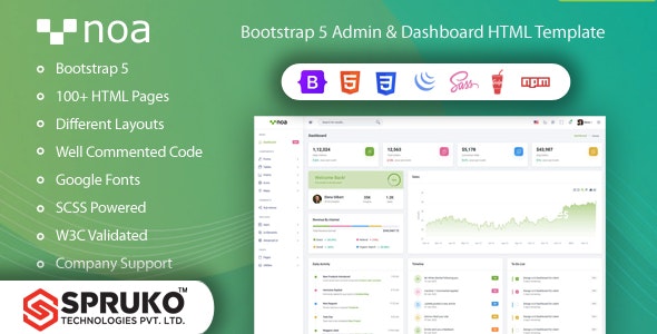 NOA - Bootstrap 5 Admin & Dashboard Template 21 July 2022