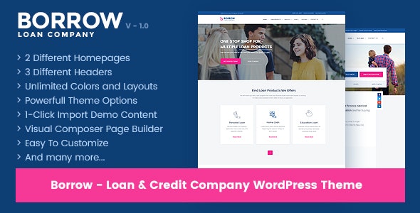 Borrow v1.5.5 - Loan Company 响应式 WordPress 主题插图