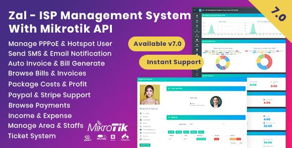 Zal v7.0 – 带有 Mikrotik API 的 ISP 管理系统插图