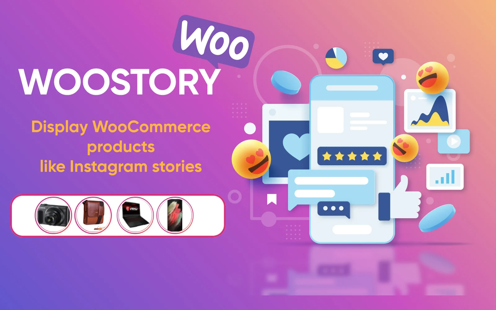 WOOSTORY v1.0.0 - 类似 Instagram 的 WooCommerce 产品故事 Wordpress 插件插图