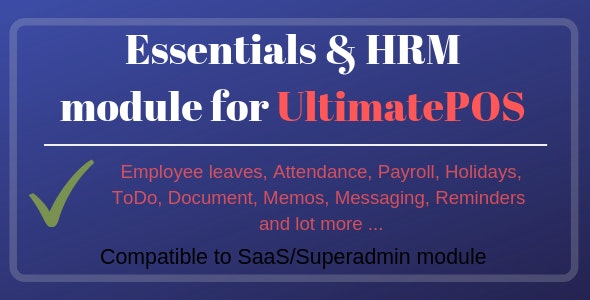 Essentials & HRM (Human resource management) Module for UltimatePOS v3.4插图