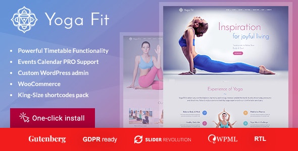 Yoga Fit v1.3.6 - Sports, Fitness & Gym WordPress Theme插图