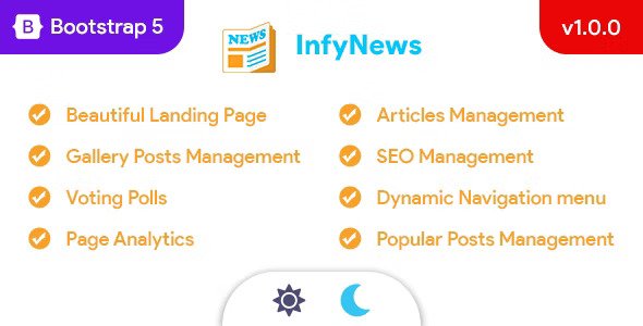 InfyNews v1.0.0 – Laravel 新闻杂志和博客/文章 PHP 脚本插图