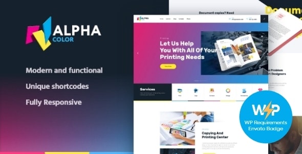 AlphaColor v1.4.7 – 字体设计机构和 3D 打印服务 WordPress 主题 + Elementor插图