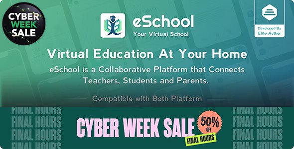 eSchool v2.0.2（已汉化） – Virtual School Management System Flutter App with Laravel Admin Panel