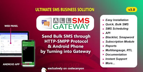 All SMS Gateway v3.0 – 变身网关通过HTTP-SMPP协议发送群发短信&安卓手机插图