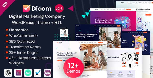 Dicom v2.3 – IT Startup & SEO Marketing Services WordPress 主题插图