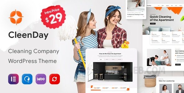 CleenDay v1.0.4 – 清洁公司 WordPress 主题插图