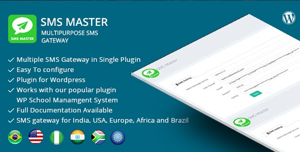 SMSmaster v6.0 – WordPress 多用途短信网关