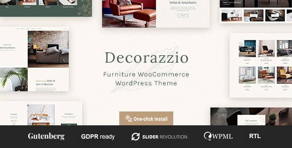 Decorazzio v1.0.7 - WordPress 室内设计和家具店主题