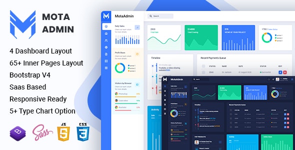 MotaAdmin - Admin & Dashboard Template 14 August 2021插图