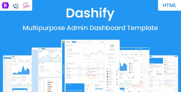 Dashify v6 February 2023 - 多用途管理仪表板模板插图