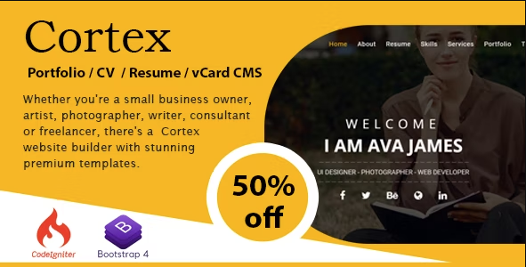 Cortex Portfolio / CV / Resume / vCard CMS v1.2插图