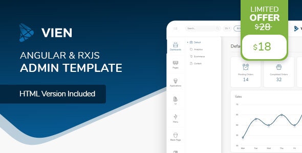 Vien v1.2.1 - Angular 10 Admin Template插图