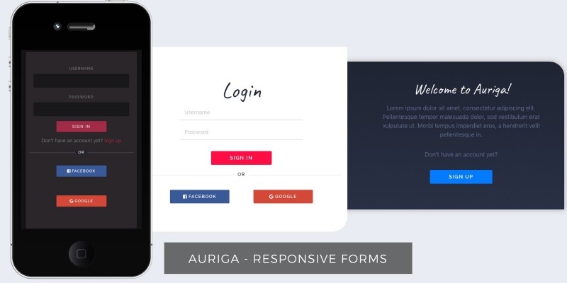 Auriga - Bootstrap HTML 表单 v1.0插图