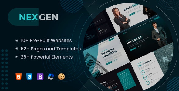 Nexgen v1.0.6 - 咨询 Bootstrap HTML 模板插图