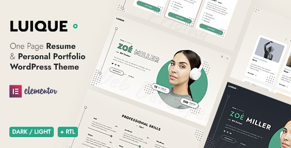 Luique v1.2.8 - Personal Portfolio WordPress Theme插图